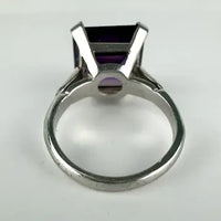 Color Changing Lab Alexandrite 10k White Gold Ring Size 5.5