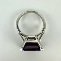 Color Changing Lab Alexandrite 10k White Gold Ring Size 5.5