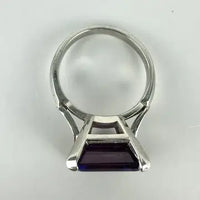 Color Changing Lab Alexandrite 10k White Gold Ring Size 5.5