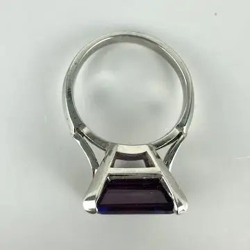 Color Changing Lab Alexandrite 10k White Gold Ring Size 5.5