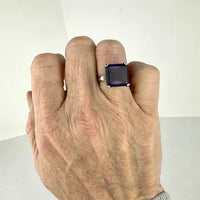 Color Changing Lab Alexandrite 10k White Gold Ring Size 5.5