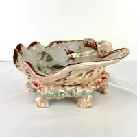 Rare Early 20th C Japanese Kutani Porcelain Shell Dish