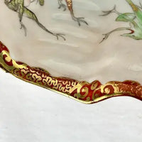 Rare Early 20th C Japanese Kutani Porcelain Shell Dish