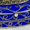 Early 20thC Oval Silver and Gold Enameled Pill Box with Tanzanite Gem