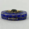 Early 20thC Oval Silver and Gold Enameled Pill Box with Tanzanite Gem