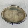 Early 20thC Oval Silver and Gold Enameled Pill Box with Tanzanite Gem