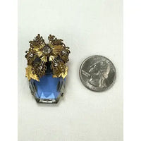 Early Hallmark Stanley Hagler Blue Rhinestone Brooch