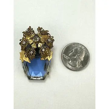 Early Hallmark Stanley Hagler Blue Rhinestone Brooch