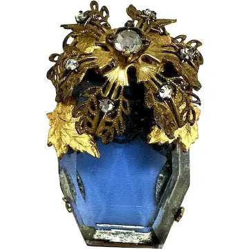 Early Hallmark Stanley Hagler Blue Rhinestone Brooch