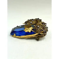 Early Hallmark Stanley Hagler Blue Rhinestone Brooch