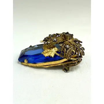 Early Hallmark Stanley Hagler Blue Rhinestone Brooch
