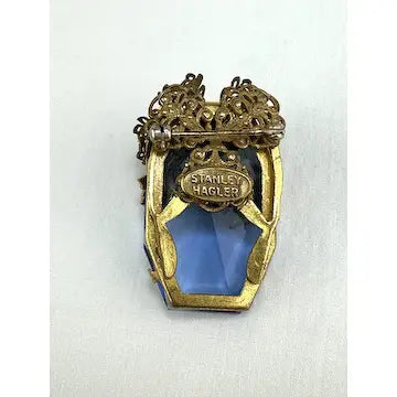 Early Hallmark Stanley Hagler Blue Rhinestone Brooch