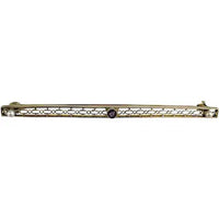 Edwardian 10K Gold and Amethyst and Seed Pearl Bar Pin