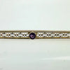 Edwardian 10K Gold and Amethyst and Seed Pearl Bar Pin