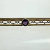 Edwardian 10K Gold and Amethyst and Seed Pearl Bar Pin