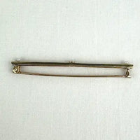 Edwardian 10K Gold and Amethyst and Seed Pearl Bar Pin