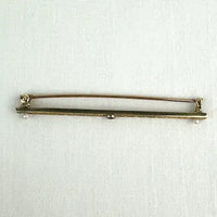 Edwardian 10K Gold and Amethyst and Seed Pearl Bar Pin