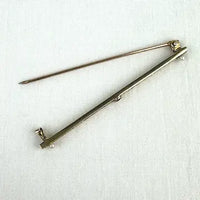 Edwardian 10K Gold and Amethyst and Seed Pearl Bar Pin