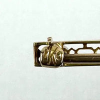 Edwardian 10K Gold and Amethyst and Seed Pearl Bar Pin
