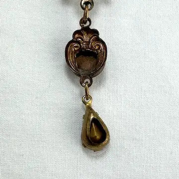 Edwardian Gold Filled Amethyst Glass Necklace