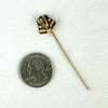 Egyptian Revival 14k Gold Stick Pin with Enamel & Mine Cut Diamond