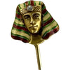 Egyptian Revival 14k Gold Stick Pin with Enamel & Mine Cut Diamond