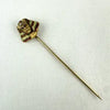 Egyptian Revival 14k Gold Stick Pin with Enamel & Mine Cut Diamond