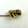 Egyptian Revival 14k Gold Stick Pin with Enamel & Mine Cut Diamond