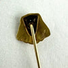 Egyptian Revival 14k Gold Stick Pin with Enamel & Mine Cut Diamond