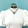 Enamel Pearl and Abalone Bead Necklace Signed Ingrid