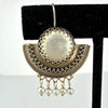 Etruscan Revival 14k Gold Mother of Pearl Earrings with Seed Pearl Drops
