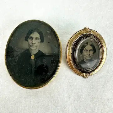 Family Photos & Mourning Brooches 14k Gold, Daguerreotype, Tintypes