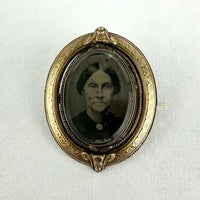 Family Photos & Mourning Brooches 14k Gold, Daguerreotype, Tintypes