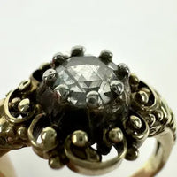 Georgian Revival 14k Gold Rose Cut Diamond Ring Size 6.5