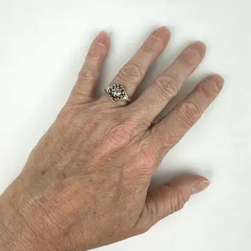 Georgian Revival 14k Gold Rose Cut Diamond Ring Size 6.5