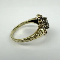 Georgian Revival 14k Gold Rose Cut Diamond Ring Size 6.5