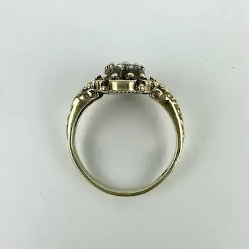 Georgian Revival 14k Gold Rose Cut Diamond Ring Size 6.5