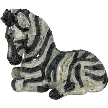 Glass Mosaic Zebra Sculpture by Brazilian Artist Jobi