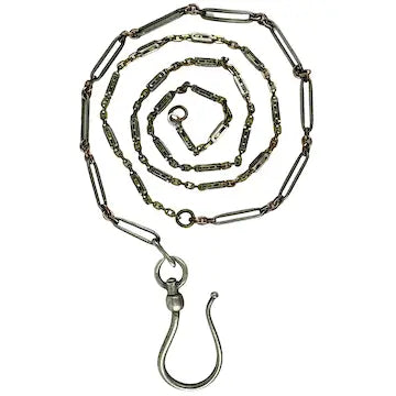 Gold Filled Watch Chain with Silver Swivel Shepherd’s Hook