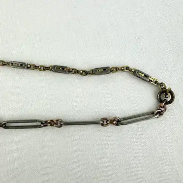 Gold Filled Watch Chain with Silver Swivel Shepherd’s Hook
