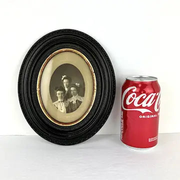 Rare Gutta Percha Oval Picture Frame