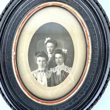 Rare Gutta Percha Oval Picture Frame