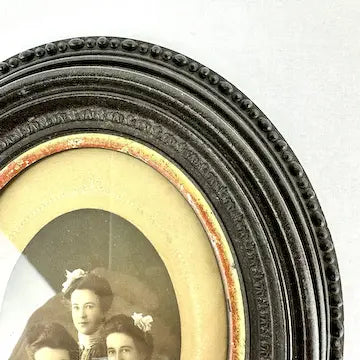 Rare Gutta Percha Oval Picture Frame
