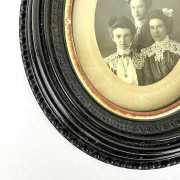 Rare Gutta Percha Oval Picture Frame