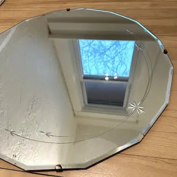 Hagemann Midcentury Etched Starburst Mirror 24”