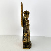 Signed M. Cortez – Mid‑Century Oaxacan Wood Carving of Nuestra Señora de la Soledad (Mexico, 1950–1970)