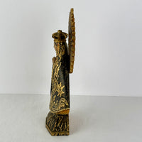 Signed M. Cortez – Mid‑Century Oaxacan Wood Carving of Nuestra Señora de la Soledad (Mexico, 1950–1970)