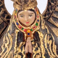 Signed M. Cortez – Mid‑Century Oaxacan Wood Carving of Nuestra Señora de la Soledad (Mexico, 1950–1970)