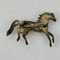 Davin Benally Navajo Multi‑Stone Inlay Horse Brooch — Sterling & DB Hallmark