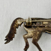 Davin Benally Navajo Multi‑Stone Inlay Horse Brooch — Sterling & DB Hallmark